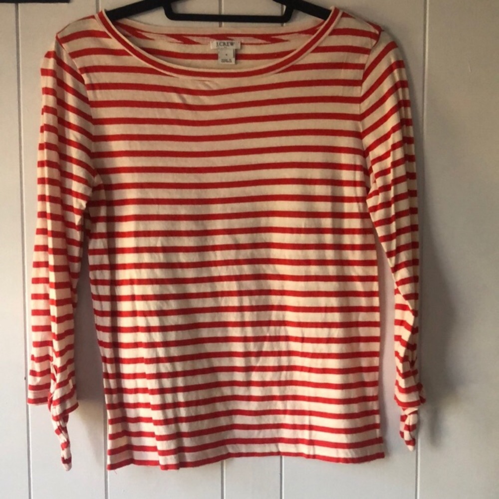J. Crew Red and White Striped Top